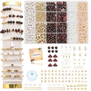 Perles Pour Bracelet Kit Bijoux Creation Adulte Creation Bijoux avec Lettres DIY Bracelet Collier Pendentif Charmes en Cristal,en Jade Imitant (U jewelry, neuf)