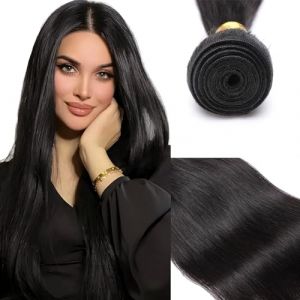 Elailite Tissage Naturel Cheveux Humain Lisse Noir - 100g Meche Extension Cheveux Naturel Tissage Extension Rajout Cheveux Humain NOIR NATUREL (25 cm 100g) (Elailite Direct, neuf)