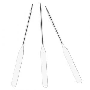 HONMEET 3 pi&egrave;ces Spatule Maquillage Longue M&eacute;tal Outil Mixeur Cosm&eacute;tique Acier Inoxydable Spatule de M&eacute;lange pour Fond de Teint et Vernis Usage Professionnel et Personnel (ATriss, neuf)