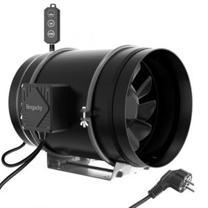 Brogachy 200mm Extracteur d'Air réglable PWM,Ventilateur d'extraction 3000 RPM,Triphasé EC Moteur, avec débit d'air et 1413 m³/h, Pour Tentes Culture,Hydroponique, Domestique,Grenier et Garag. (Brogachy FR, neuf)