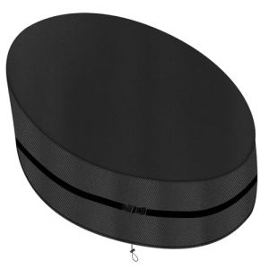 ZOALXZNT Couvre-Lit de Jardin Ovale Imperméable, Housse de Canapé de Jardin Ovale avec Cordon de Serrage， Boucle Coupe-Vent， Housse de Canapé Ovale 420D Tissu Oxford (230 * 190 * 90/50cm,Noir) (UMWELTFREUNDLICH, neuf)