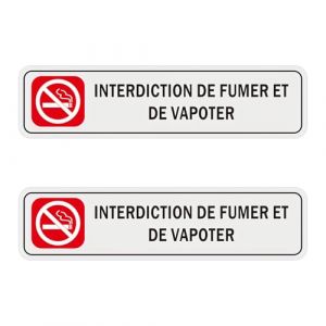 Acuxiaza Lot de 2 Panneau Interdiction de Fumer et Vapoter 200x50 mm Panneau Interdit de Fumer Panneaux de Sécurité en Aluminium, Panneau d'avertissement avec Adhésif (Zhiyukeji, neuf)