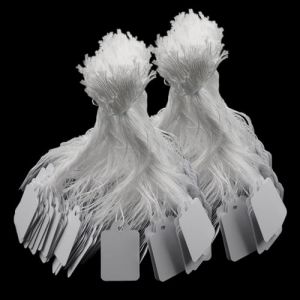 ZOENHOU Lot de 1000 &Eacute;tiquettes de Prix 2,2 x 3,5 cm, &Eacute;tiquette de Marquage, Ficelle Mini etiquette prix, Pour &eacute;tiquette prix, cadeaux d&eacute;coratifs, bijoux, papier, blanc (KE-Tools, neuf)