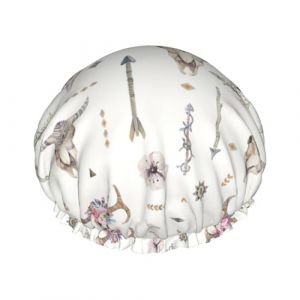 Chapeau de douche à bande élastique imprimé crâne de taureau ribal sur blanc, pour hôtel voyage, accessoires essentiels, fournitures de nettoyage (Qingchede77Stro, neuf)