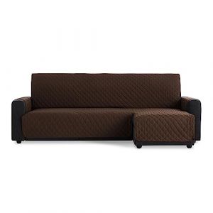 MAXIFUNDAS - Housse de canap&eacute; d'angle rembourr&eacute;e bras droit 220 cm - Housse de canap&eacute; extra souple Marron - Housse de canap&eacute; avec sangles arri&egrave;re - Housse de chaise longue Protector canap&eacute; mod&egrave;le MAUI (ECOMMERC3, neuf)