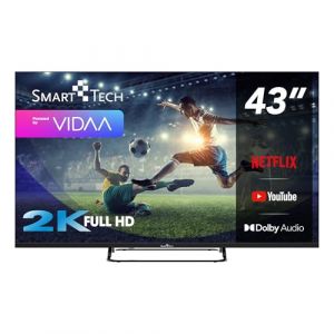 Smart Tech TV LED Full HD 43 Pouces (109cm) 43FV02V Smart TV VIDAA - Molotov, Netflix, Prime Video, Youtube, Plex - 3xHDMI - 2xUSB - Mode Hotel (Doctor Brandt, neuf)