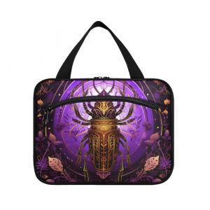 Linnyio Marbre Abstrait Blanc Trousse de Toilette de Voyage Suspendue Maquillage,Grande Capacité Pliable Rangement Sacs de Lavage pour Femmes Filles (Linnyio, neuf)