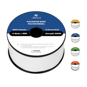 Abma Cord Corde Tresse Polyester 4mm x 30m Bobine - Blanc (Abma Cord EU, neuf)
