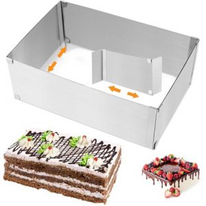 Cadre Patisserie Rectangulaire, Moule Rectangulaire Patisserie, Cadre Patisseries Extensible Moule Gateau Carr&eacute; pour petits et grands g&acirc;teaux et tartes(Hauteur : 10 cm) (YEYI-BUY, neuf)