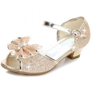 L SERVER Chaussure de Princesse Fille El&eacute;gantes Chaussures de Danse Enfant Antid&eacute;rapantes Chaussure Confortables et Respirantes Sandales, Dor&eacute;, 29 EU (LSERVER, neuf)