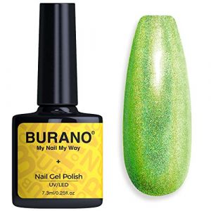 BURANO Besoin d'un vernis &agrave; ongles holographique, d'un vernis &agrave; ongles Flash bleu, d'une lampe UV polie sur gel m&eacute;tallique (Vert) (BURANO Direct, neuf)