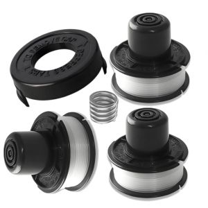 Bobines de Fil et Couvercle Compatible avec Black et Decker GL250 GL310 GL360, Alimentation Automatique Bobine de Rechange pour (3 Bobines 1 Couvercle et 1 Ressort) (Limeng408-EU, neuf)