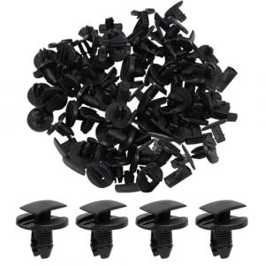 Yuiturt 50 Clips de Fixation Pare-chocs en Plastique, Rivets Auto Universels pour Citro&euml;n Peugeot (Jumpy, Berlingo, C3-C6) et Renault Clio 2, Attaches de Carrosserie Noir (meiyinglaikeji, neuf)