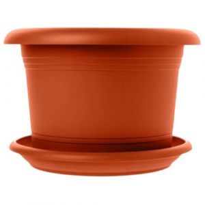 1 lot de pots de fleurs &eacute;l&eacute;gants de grande taille en terre cuite : pot de 30 cm de qualit&eacute; sup&eacute;rieure avec soucoupe &ndash; Grand pot de fleurs allemand pour toutes les conditions m&eacute;t&eacute;orologiques (2friends GmbH, neuf)