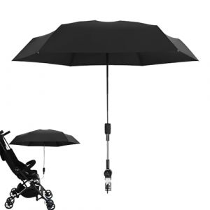 Ombrelle Poussette Universelle | Anti UV 50+ Ombrelle pour Poussette | Parapluie Poussette B&eacute;b&eacute; Confort avec Pince R&eacute;glable Pour La-ndau Poussette, V&eacute;lo, Fauteuil Roulant, Chaise de Plage (rentian, neuf)