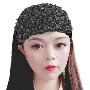 Bandeau large en dentelle - Bandeau en dentelle florale vintage - Coupe &eacute;lastique - Turban de cheveux large et &eacute;l&eacute;gant pour les sports de gym et de yoga - Bandeau doux pour cheveux (zecheno, neuf)