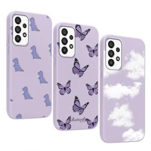 Yoedge 3 Pi&egrave;ces Coque pour Samsung Galaxy A33 5G 6,4", Ultra Fine Souple Silicone TPU avec Aesthetic Motif Papillon Design &Eacute;tui pour Femmes, Antichoc Anti-Rayures Protection Housse pour Samsung A33 5G (Lei Xiao, neuf)