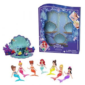 Mattel Princesses Disney Coffret Livre d’Histoires Ariel et ses sœurs, avec 7 mini-poupées sirènes, figurines et accessoires, Jouet Enfant, Dès 3 ans, HLW96 (Bargainmax Ltd, neuf)