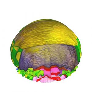 Bonnet de cheveux de douche Grand bonnet de bain grenouille tachetée verte Bonnet de cheveux portable Grace Bonnet de douche étanche réglable pour salle de bain Baignoire Spa de bain (DoubleShopShow, neuf)