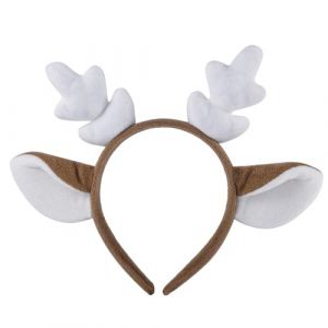 Serre-Tête de Noël en Bois de Renne, Serre-Tête en Bois de Cerf Costume de Renne Serre-Tête d'Élan Serre-Tête à Oreilles d'Animaux pour Noël Halloween Vacances Fête Cosplay Costume (KISEGO, neuf)