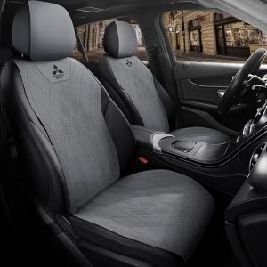 Housse Si&egrave;ge Voiture pour Mitsubishi Outlander PHEV 2013-2023 2024 2025 GK,Ensemble de Housses de Si&egrave;ge Auto avec Logo,Couvre Si&egrave;ge Avant et Arri&egrave;re Respirant,Protection Si&egrave;ge Compatible Airbag (柏润商贸, neuf)