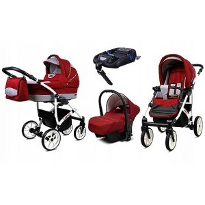 BabyLux&reg; Enfant Poussette Combin&eacute;e Set 4 en 1 - Largo - incl. Nacelle, Canne, Si&egrave;ge de voiture, ISOFIX Base - Si&egrave;ge Auto - Landau B&eacute;b&eacute; - avec Sac &agrave; langer, Habillage pluie etc. (BabyLux-shop, neuf)