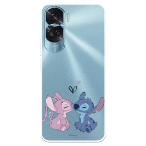 Coque compatible avec Honor 90 Lite officielle Disney Angel & Stitch Baiser pour protéger votre téléphone portable Coque en silicone transparente souple sous licence officielle Lilo & Stitch (La Casa de Las Carcasas, neuf)