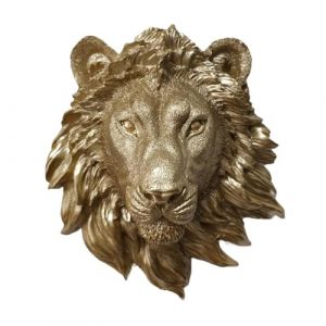 Sharplace Sculpture Murale Suspendue en r&eacute;sine, t&ecirc;te d'animal, Artisanat d'art Mural, d&eacute;coration Murale d&eacute;corative Faite &agrave; la Main pour Restaurants, Fabrication, Lion (RT Technology, neuf)