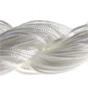 25 M&egrave;tres Fil Nylon Cordon bijoux 1 mm pour bracelet perles Shamballa tib&eacute;tain - Blanc (Pr&eacute;sentoir pour bijoux, neuf)