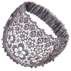 Bandeau en dentelle, bandeau en dentelle, bandeau de perles, bandeau de tête en dentelle, accessoire de cheveux pour femmes et filles, écharpe élégante pour le yoga, la gym, le sport (peiz, neuf)