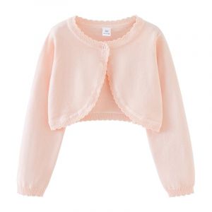 KISLOVE Gilet Cardigan en Tricot&eacute; &agrave; Manches Longues Pull en Coton Bol&eacute;ro Sweatshirt Filles, Rose 5-6 Ans (Euwowwow, neuf)