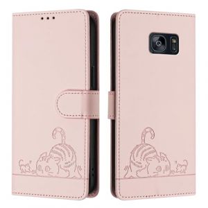 Etui Coque pour Samsung Galaxy S7 Edge[Housse en Cuir] [Etui &agrave; Rabat avec Porte Carte] Pochette Case Magn&eacute;tique Clapet &Eacute;tui Portefeuille pour Samsung Galaxy S7 Edge,Rose (GY-honeq☆, neuf)