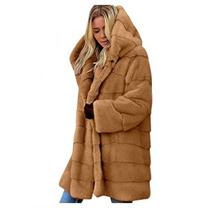Veste Polaire Femme Chaude avec Capuche Manteau Fausse Fourrure Teddy Manteau en Fausse Fourrure pour Femmes Mi-Longue en Fausse Manteau d'hiver Manteaux et Blousons Femme Hiver Chaude en Peluche (⭐⭐⭐⭐⭐AEGJEGVD⭐⭐⭐⭐⭐, neuf)