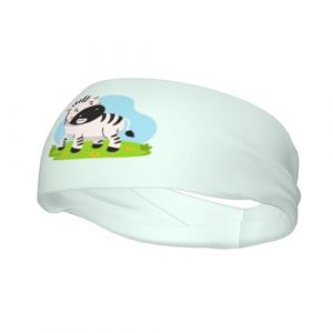 Bandeaux de sport antidérapants et anti-transpiration pour hommes et femmes, style dessin animé zèbre, idéal pour la gym, le basket-ball, le yoga (ruianshihuichenjiayouzhanguanliyouxiangongsi, neuf)