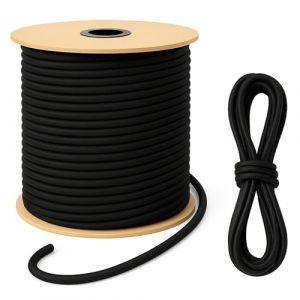 ART TWIST HOME Cordon Elastique Corde Élastique 8mm x 100m Corde Extensible Noire - Corde De Tension en Caoutchouc Force 100 Kg - pour Remorques Voile Tentes De Pêche Filet De Camping (Arttwist, neuf)