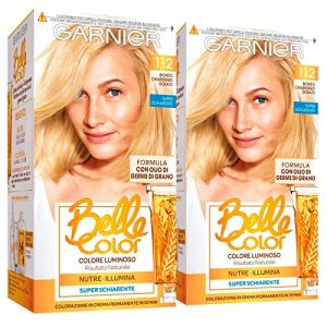Garnier Belle Color Coloration Crème Permanente 112 Blond Très Très Clair Doré Naturel Action Nourrissante et Illuminatrice Résultat Naturel à l'Huile de Germe de Blé - 2 Colorations Permanentes (Eurocali, neuf)