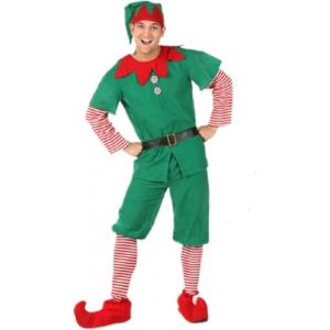 Costume Lutin Femme Homme Gar&ccedil;On Fille D&eacute;Guisement Noel Enfant 100-180Cm Pour Famille Ado Et Enfant,D&eacute;Guisement Avec Chapeau, Jupe,Ceinture,Chaussettes/ Chaussures,D'Elfe De No&euml;L Parent Costume (WHxiancong, neuf)