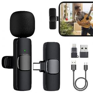 YeahBoom Micro Cravate sans Fils pour iOS/Android,Micro Cravate sans Fil,Microphone Plug-Play Professionnel,Microphone Bluetooth Clip-on Lavalier,Mini Microphone,Wireless Microphone Lavalier (ShunJie, neuf)