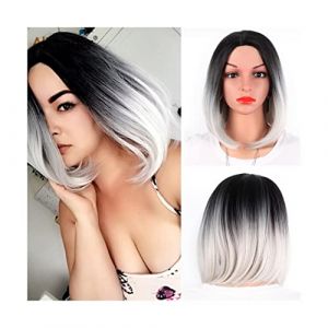 Naturelle Perruque Perruque Courte Synthétique Longueur D'épaule Perruques Pour Femmes Perruque Courte Avec Perruque En Fibre Naturelle Résistante à La Chaleur Cheveux Naturel (yizhishizizaichuangtou, neuf)