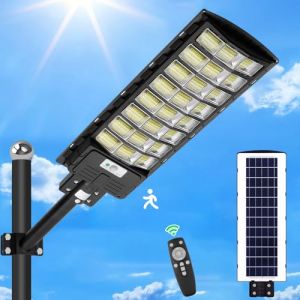 Viugreum 800W R&eacute;verb&egrave;re Solaire Ext&eacute;rieur, Lampe Solaire &agrave; LED avec D&eacute;tecteur de Mouvement et T&eacute;l&eacute;commande, Projecteur Solaire IP65 &eacute;tanche, 6500K Spot Solaire Ext&eacute;rieur Minuterie Pour Parking Jardin (Viugreum-EU, neuf)