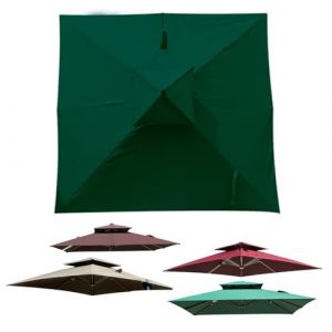 AGKANVCVNT Housse De Rechange pour Parasol Auvent De Rechange 250x250cm 300x300cm Toile De Rechange De Parasol Carré pour Terrasse/Jardin/Piscine, Polyester Anti UV 30+(Green,250x250cm(8x8ft)) (HaoYaYa, neuf)