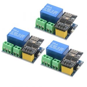 APKLVSR ESP ESP-01 modules de relais sans fil DC 5 V-12 V WiFi pour IoT Smart Home Arduino Compatible avec Arduino(3PCS) (hcjs, neuf)