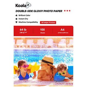 KOALA Papier Photo Double Face Brillant pour imprimante à Jet d'encre, A4, 240 g/m², 100 feuilles. Convient pour l'impression de Photos, Brochures, Certificats, Livrets, Flyers, Dépliants, Calendriers (NASAHI LTD, neuf)