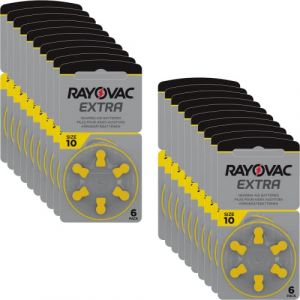 Batterie pour appareils auditifs Rayovac Extra Advanced Zink Air 120x Typ 10 gelb (audilo, neuf)