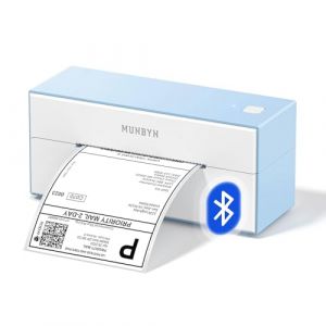 MUNBYN 129 Bluetooth Imprimante Etiquettes Thermiques, Imprimante d'étiquettes 4x6 sans fil, Imprimante de Bureau, pour l'expédition de colis, pour Etsy, Shopify, eBay, Amazon, Royal Mail, FedEx, Bleu (MUNBYNUK, neuf)