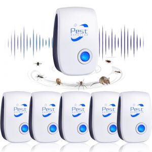 R&eacute;pulsif Ultrason Anti-Rongeurs Insectes, 6 pcs Ultrason Anti Moustique Ultrason Souris et Rats, Int&eacute;rieur R&eacute;pulsif &Eacute;lectronique Insectes pour Souris, Rats Fourmis Araign&eacute;es Moustiques (EU PARNUO, neuf)