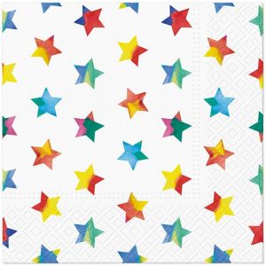 Lot de 20 serviettes en papier avec motif enfant - Motif &eacute;toiles arc-en-ciel - Id&eacute;ales pour le d&eacute;coupage et la technique des serviettes - 33 x 33 cm (Malagro Versandhandel - Exp&eacute;dition depuis l'Allema, neuf)