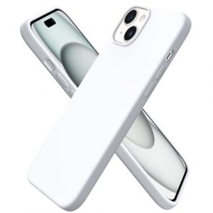 ORNARTO Coque pour iPhone 15 Plus, Case en Silicone Liquide Compatible avec iPhone 15 Plus 6,7 Pouces, Étui Fine Slim, Protection Complète Housse Souple, Cover Antichoc-Blanc (ORNARTO FR, neuf)