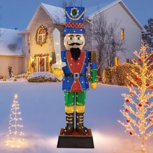 SOARS Decoration Noel, Casse Noisette Noel Grande Figure Noel Illuminée 184 CM, 110 Lumières LED Blanc Chaud, Socle Métallique, Decoration Noel Exterieur & Interieur pour Jardin, Cour, Salon (Magichome24, neuf)