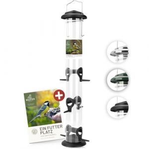 wildtier liebe Korner Mangeoire pour oiseaux 52 cm, noir &ndash; En m&eacute;tal inoxydable I Station d'alimentation pour oiseaux, colonne d'alimentation pour oiseaux sauvages, silo d'alimentation pour oiseaux (G&ouml;rges Naturpharma GmbH, neuf)
